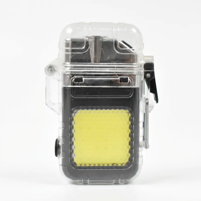 COB Torch Waterproof Dual ARC Lighter – Windproof Rechargeable LED Flashlight with Mini Work Light & Plasma Lighter for Outdoor Camping & Hiking
