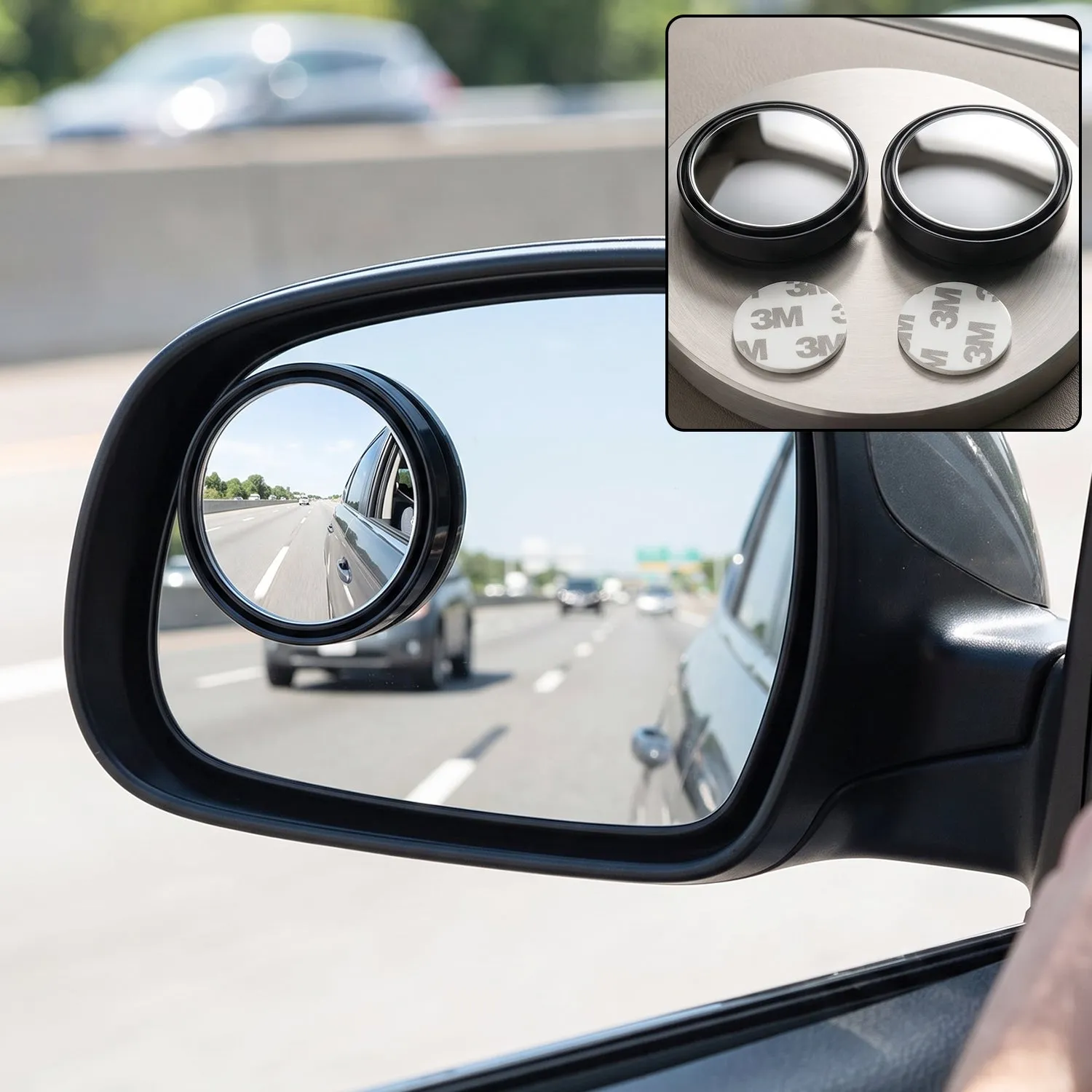 Premium Round Blind Spot Mirror Wide Angle Rear View for Car 360 Degree (2 Pc Set) - Buy Online at Alikart