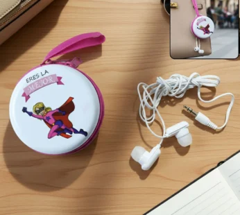 Earphone Carry Case with Wired Earphones – Compact & Portable