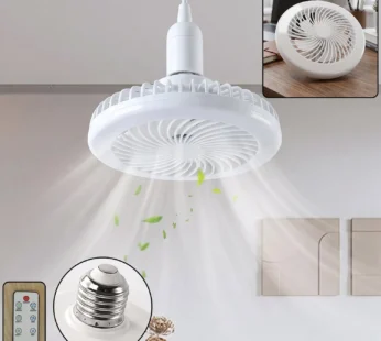 Remote Control Ceiling Fan with Light, E27 Socket LED Lamp Fan for Home (1 Set)