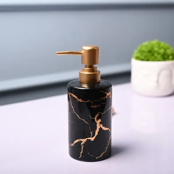 Ceramic Black Soap Dispenser – Static Glossy Finish