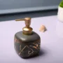 Premium Ceramic Grey Cylindrical Soap Dispenser - Static Glossy Finish - Buy Online at Alikart
