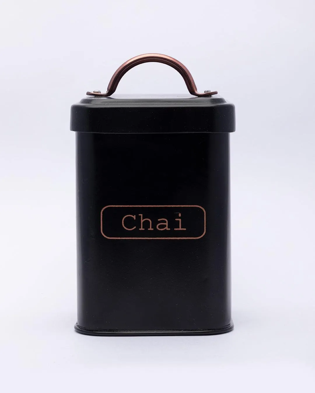 Chai Jar, Kitchen Decorative, Countertop Metal Storage Jar, Black, Mild Steel | (1 Litre) - Detailed Feature View 4