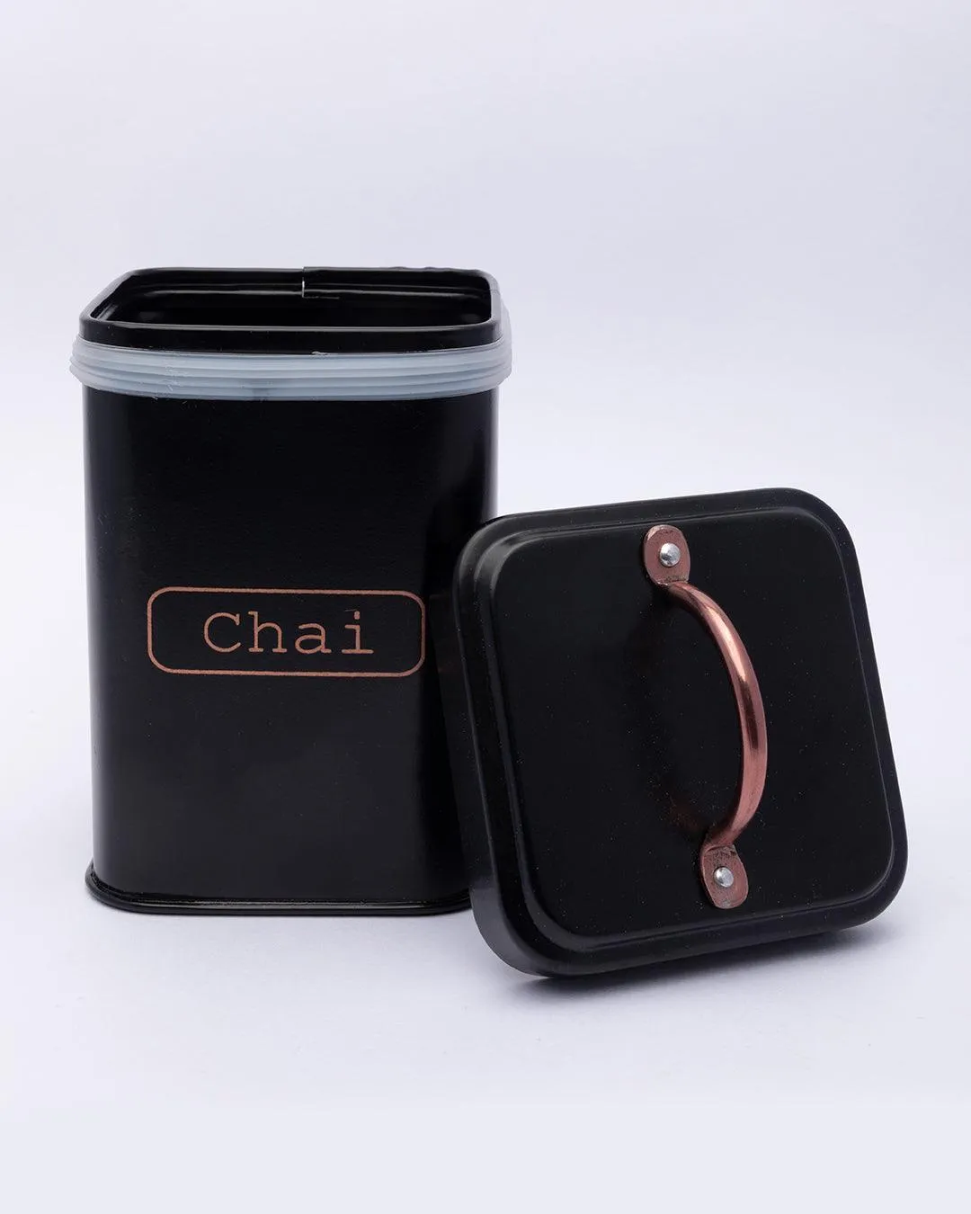 Chai Jar, Kitchen Decorative, Countertop Metal Storage Jar, Black, Mild Steel | (1 Litre) - Detailed Feature View 9