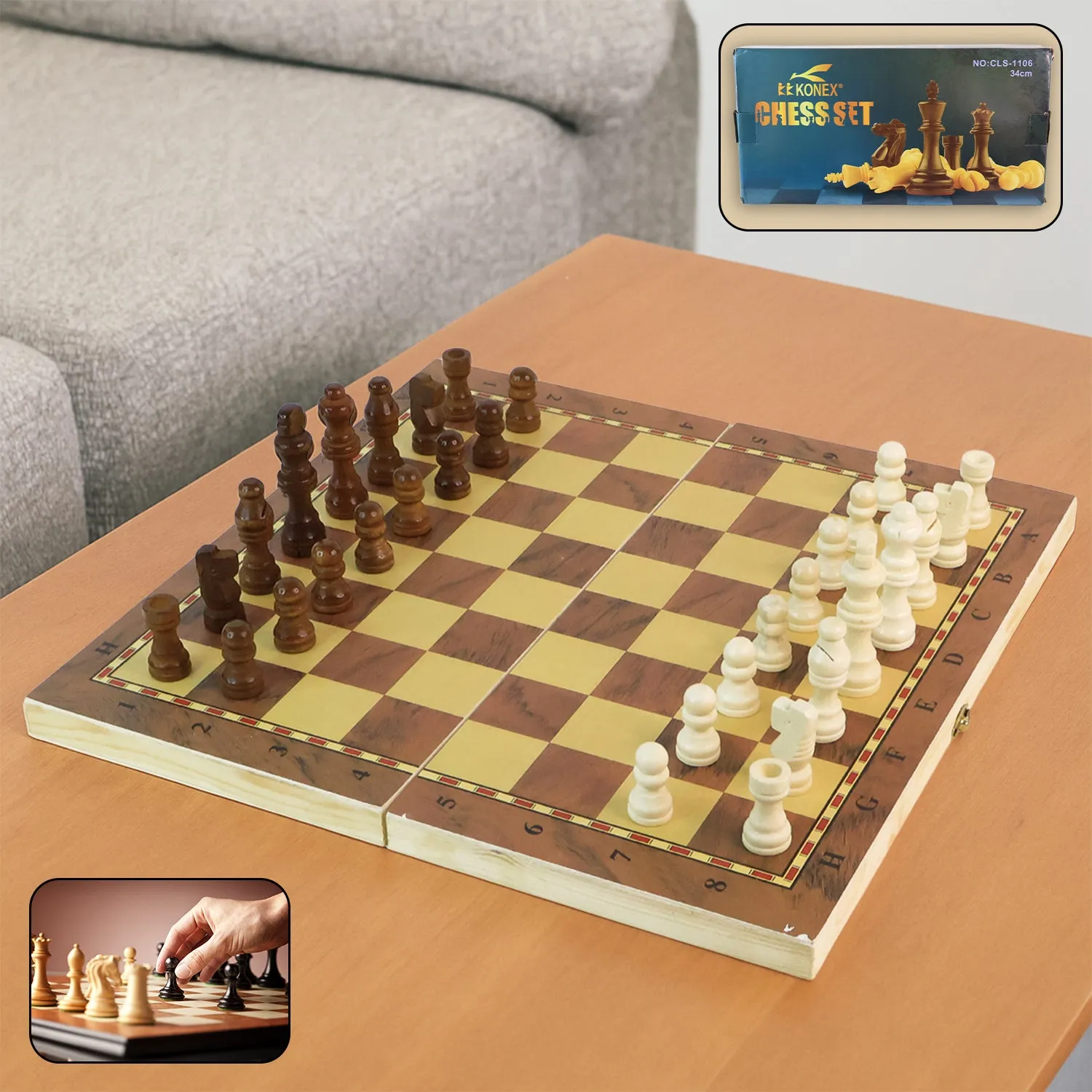 Premium Folding Wooden Chess Board Set – Travel-Friendly | Boardoria - Buy Online at Alikart