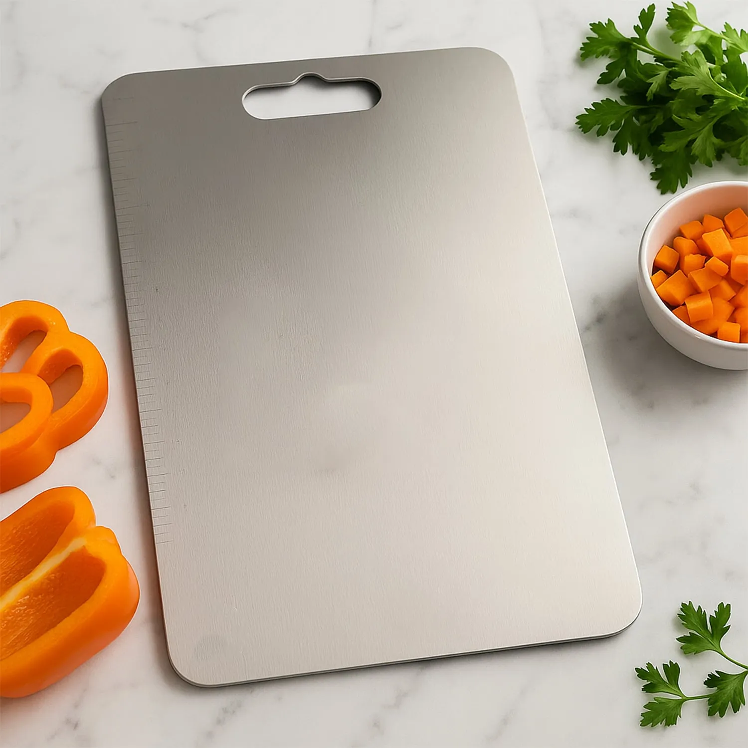 Premium Stainless Steel Cutting Board – Durable & Hygienic 31x20 cm - Buy Online at Alikart