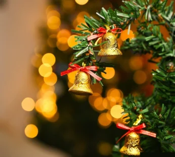 Christmas Bells Tree Decoration (Gold, Set Of 18, Assorted)