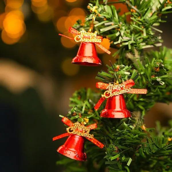 Christmas Bells Tree Decoration (Red, Set Of 18, Assorted)