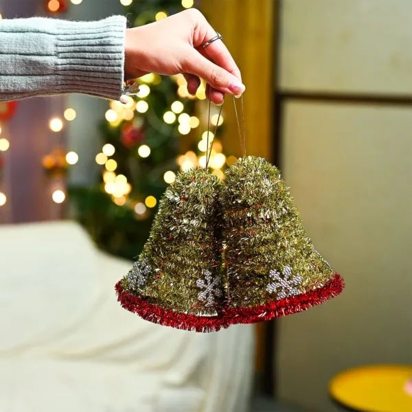 Christmas Decoration Bell Set Of 2 – Golden, X-Mas Hanging