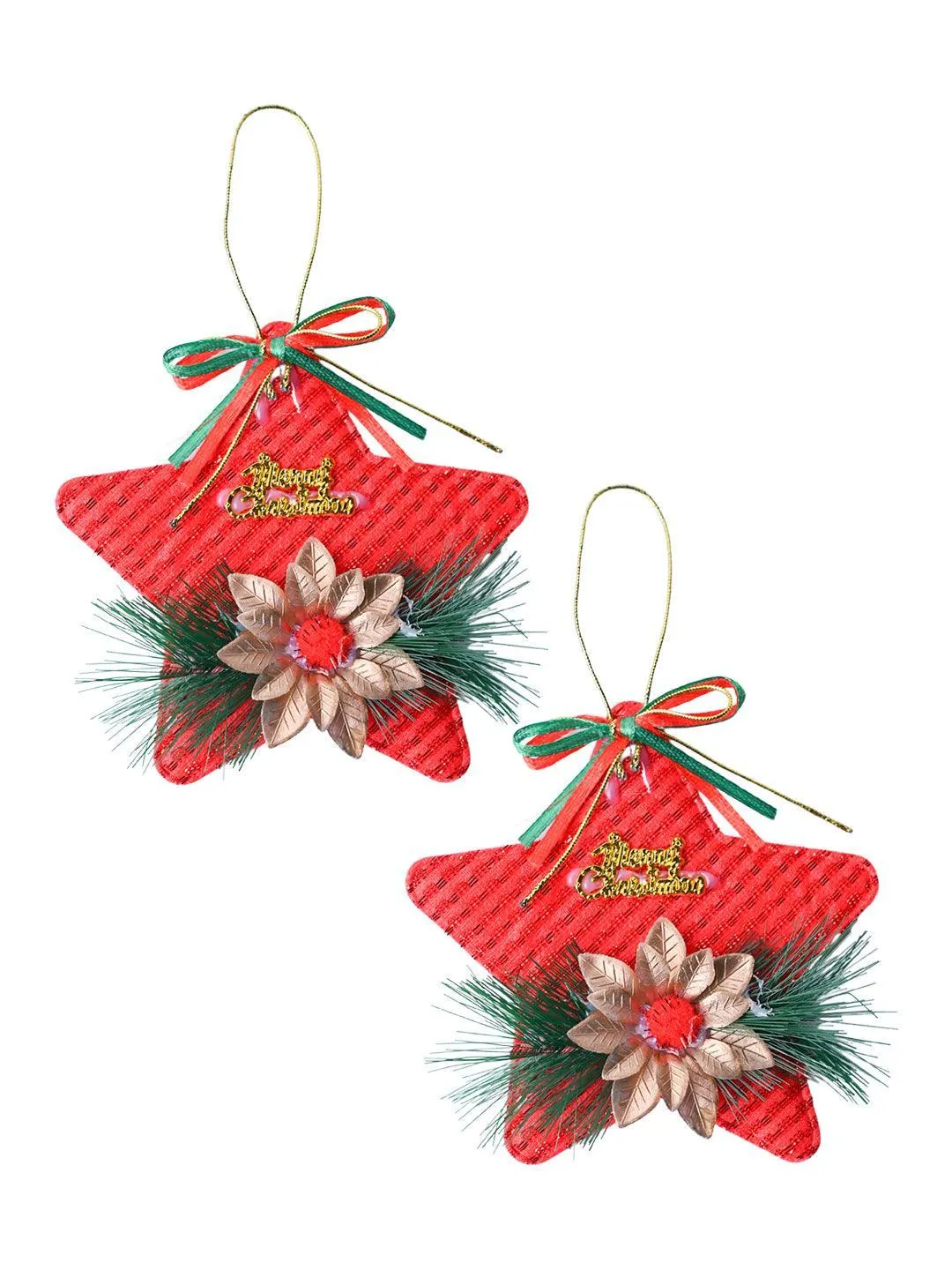 Christmas Decoration Star (Red & Set Of 2) - Detailed Feature View 2