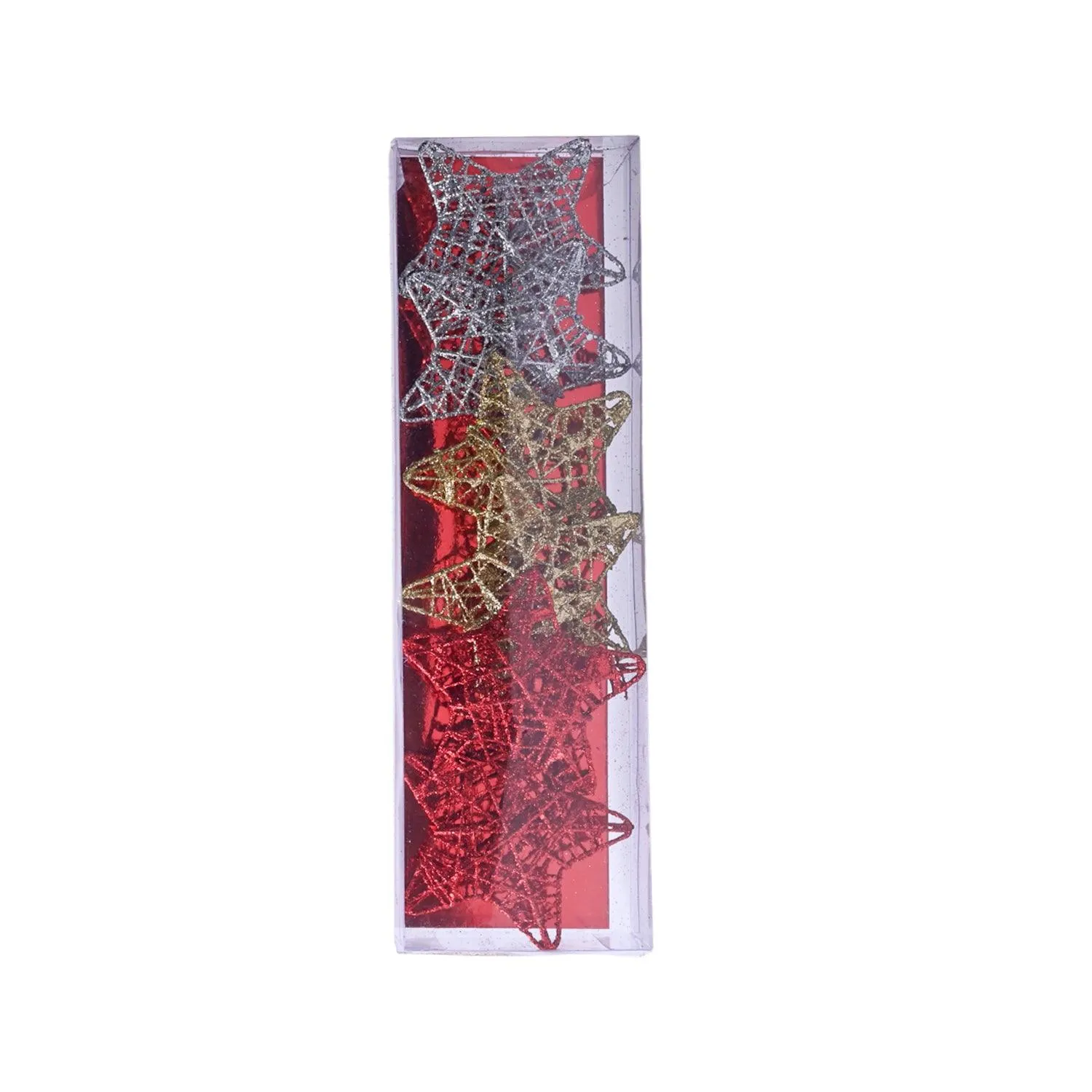 Christmas Decoration (White & Golden, Set Of 6 Pcs) - Detailed Feature View 1