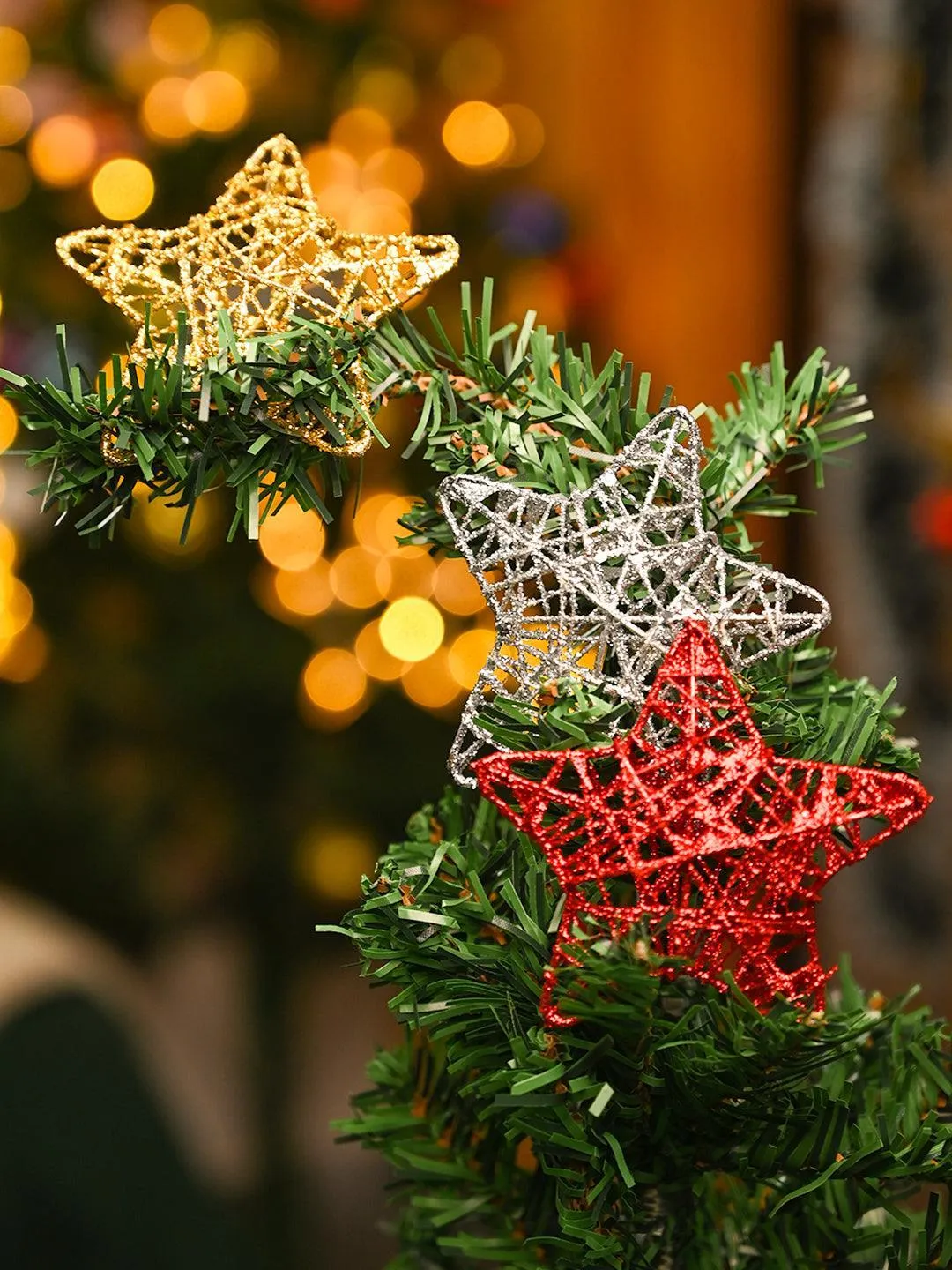 Christmas Decoration (White & Golden, Set Of 6 Pcs) - Detailed Feature View 7