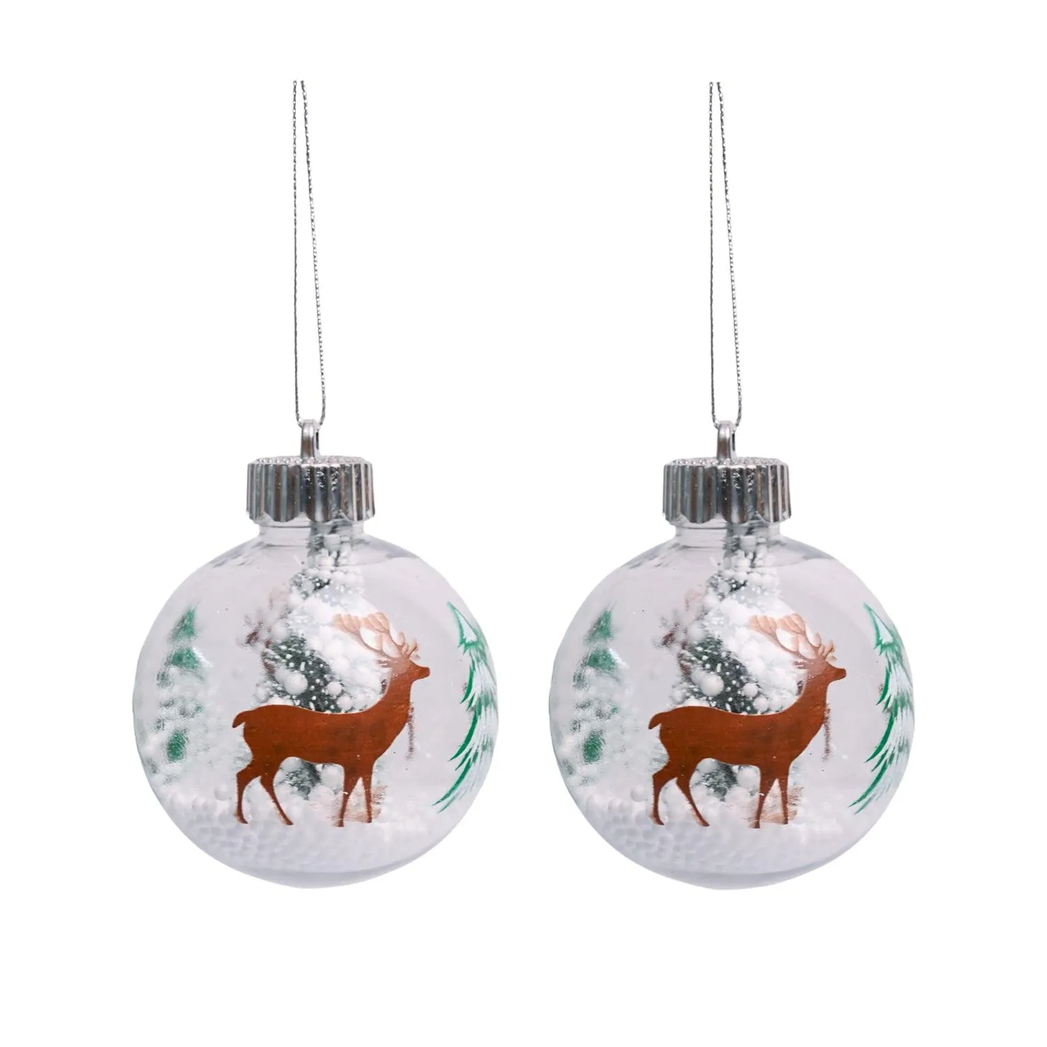 Christmas Hanging Balls Set Of 2 Pcs (Assorted) - Detailed Feature View 1