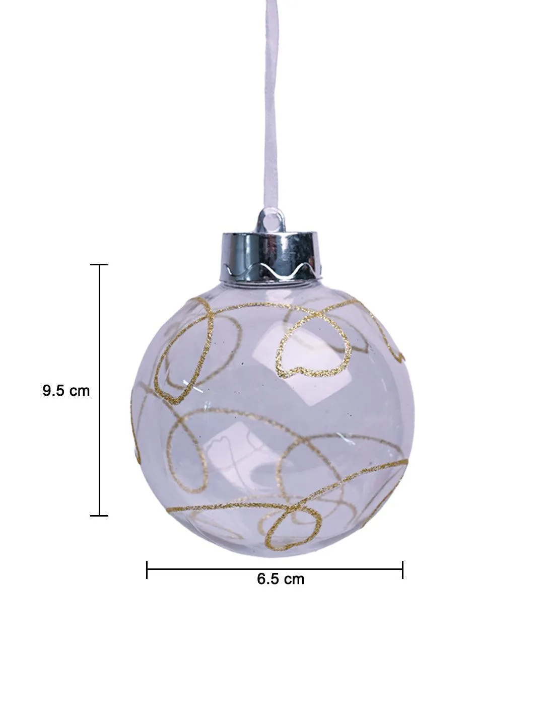 Christmas Hanging Balls Set Of 2 Pcs (Transparent, Assorted) - Detailed Feature View 11
