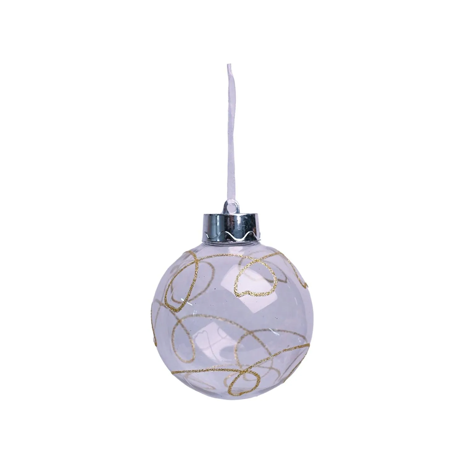 Christmas Hanging Balls Set Of 2 Pcs (Transparent, Assorted) - Detailed Feature View 2