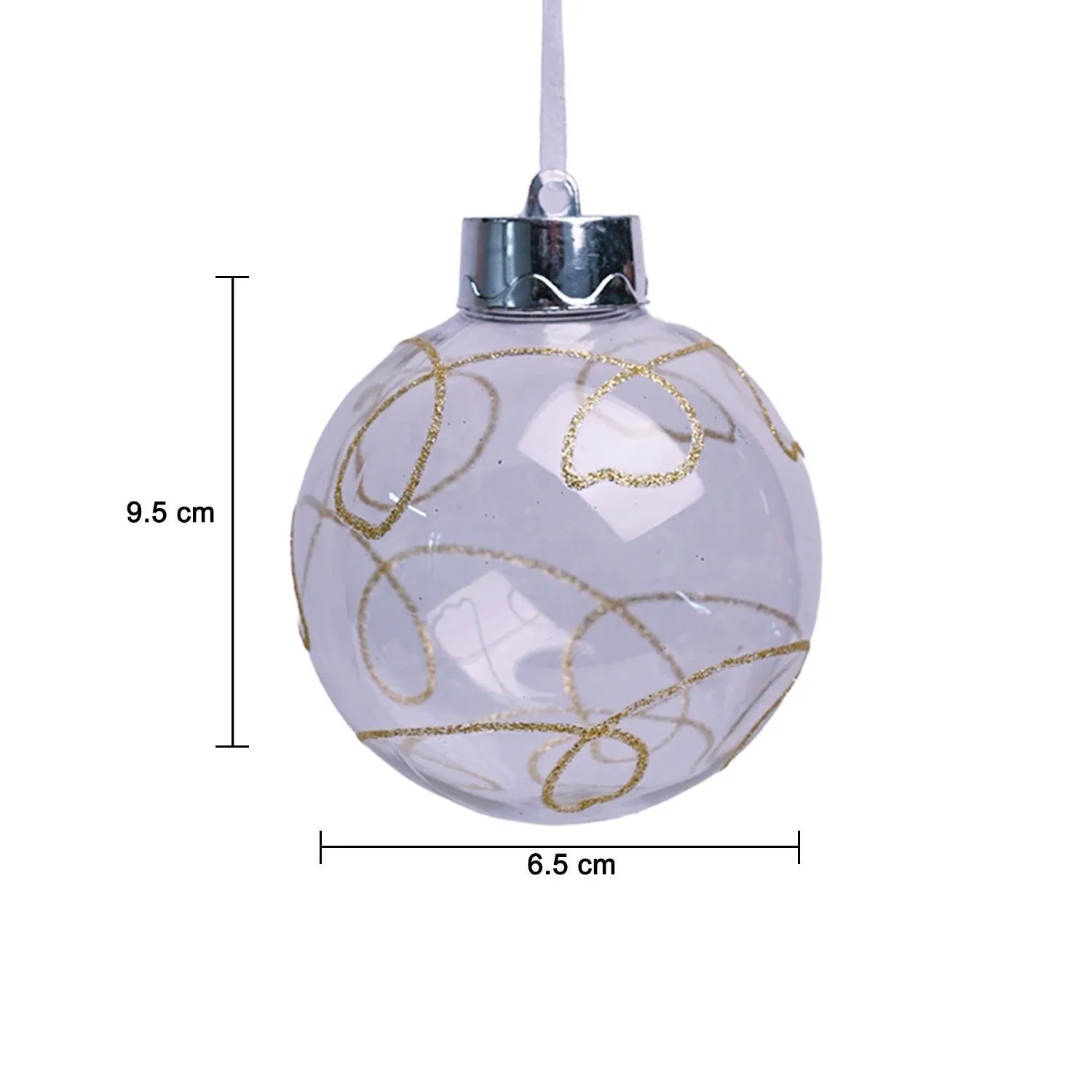 Christmas Hanging Balls Set Of 2 Pcs (Transparent, Assorted) - Detailed Feature View 5