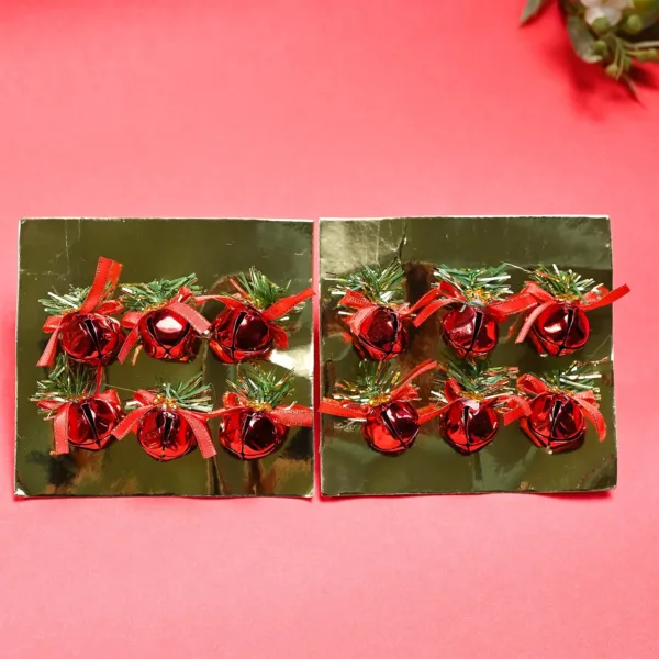 Christmas Hanging Bell Set Of 2 (12 Pcs ) – Red, X-Mas Hanging