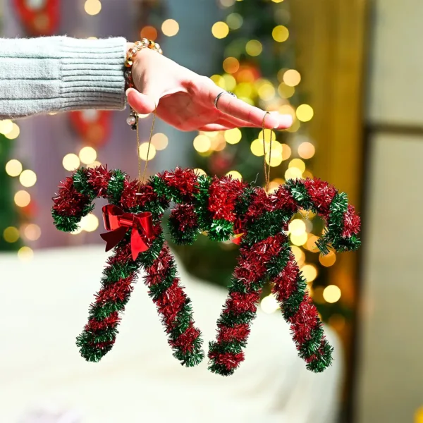 Christmas Hanging Candy Cane Set Of 2 – Red & Green, X-Mas Hanging