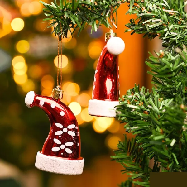 Christmas Santa Cap Decoration Set Of 4 Pcs