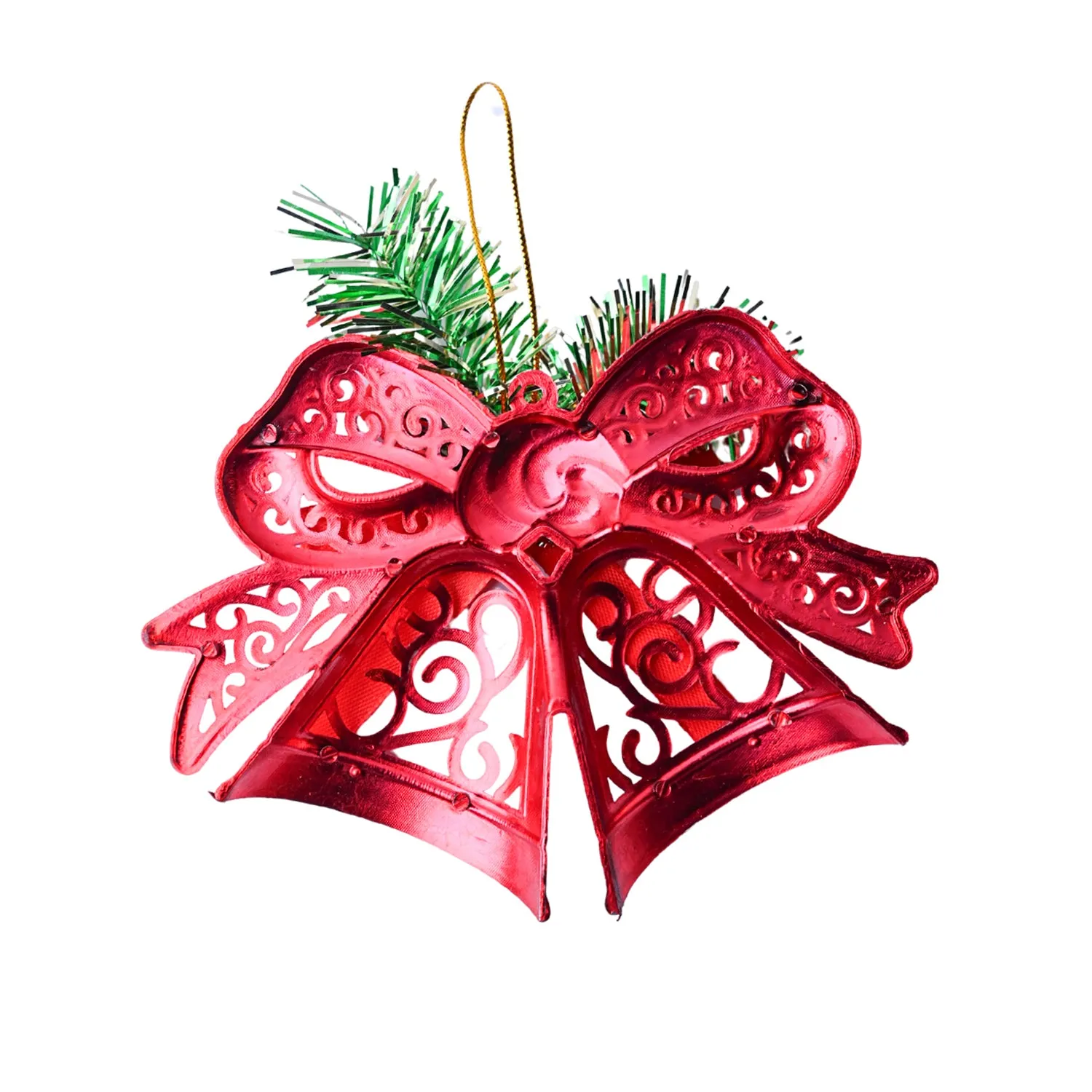 Christmas Tree Hanging Bell (Red, Set Of 2) - Detailed Feature View 3