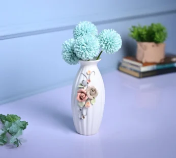Classic Bloom – White Cylindrical Vase