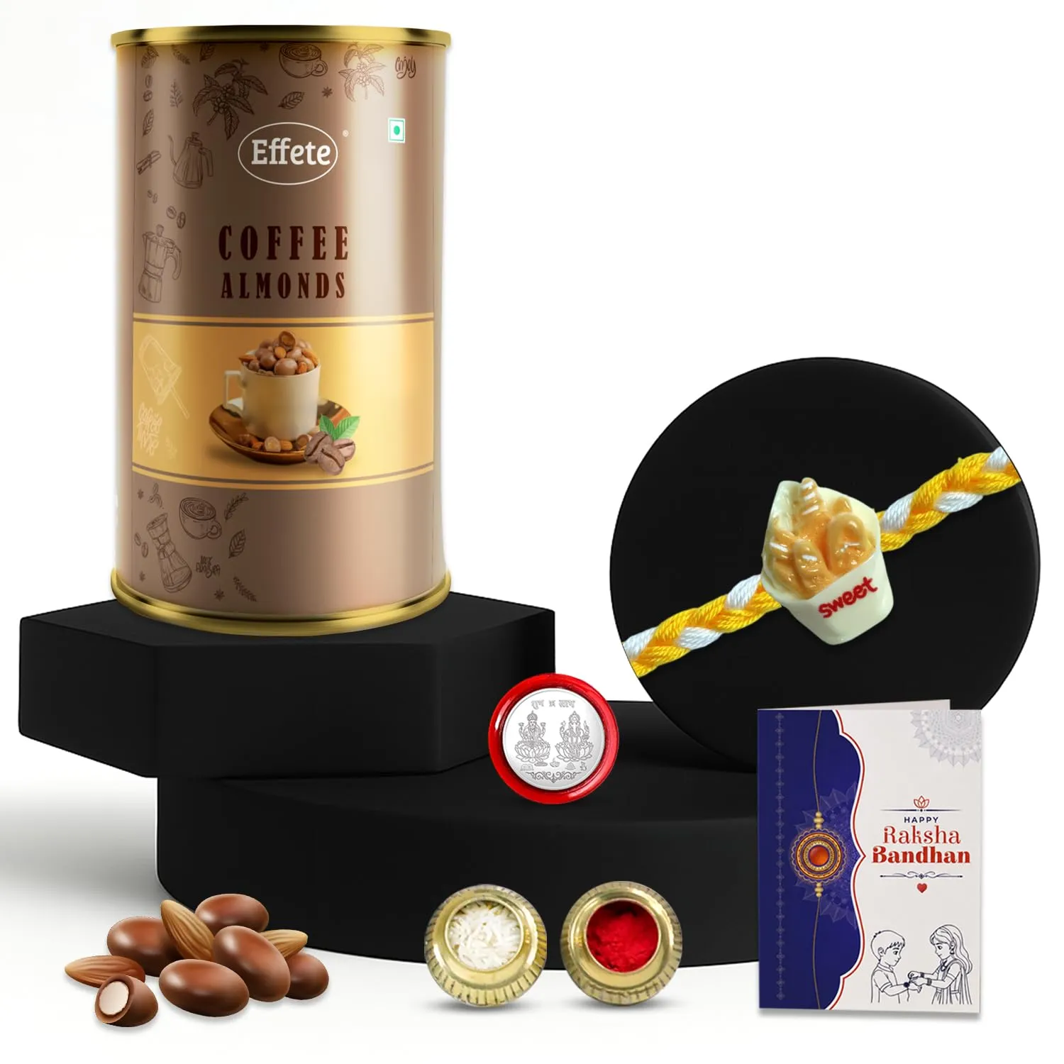 Complete Celebration Rakhi for Brother with Coffee Almond 96gm, Pack of 5 - Detailed Feature View 1