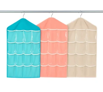 Premium 16 Pocket Hanging Wardrobe Organizer – Cupboard Storage for Socks, Lingerie & Clothes (Random color-Pack of 1)
