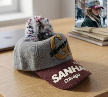 Women’s Winter Woolen Baseball Cap – Cozy Pom Pom & Sun Protection