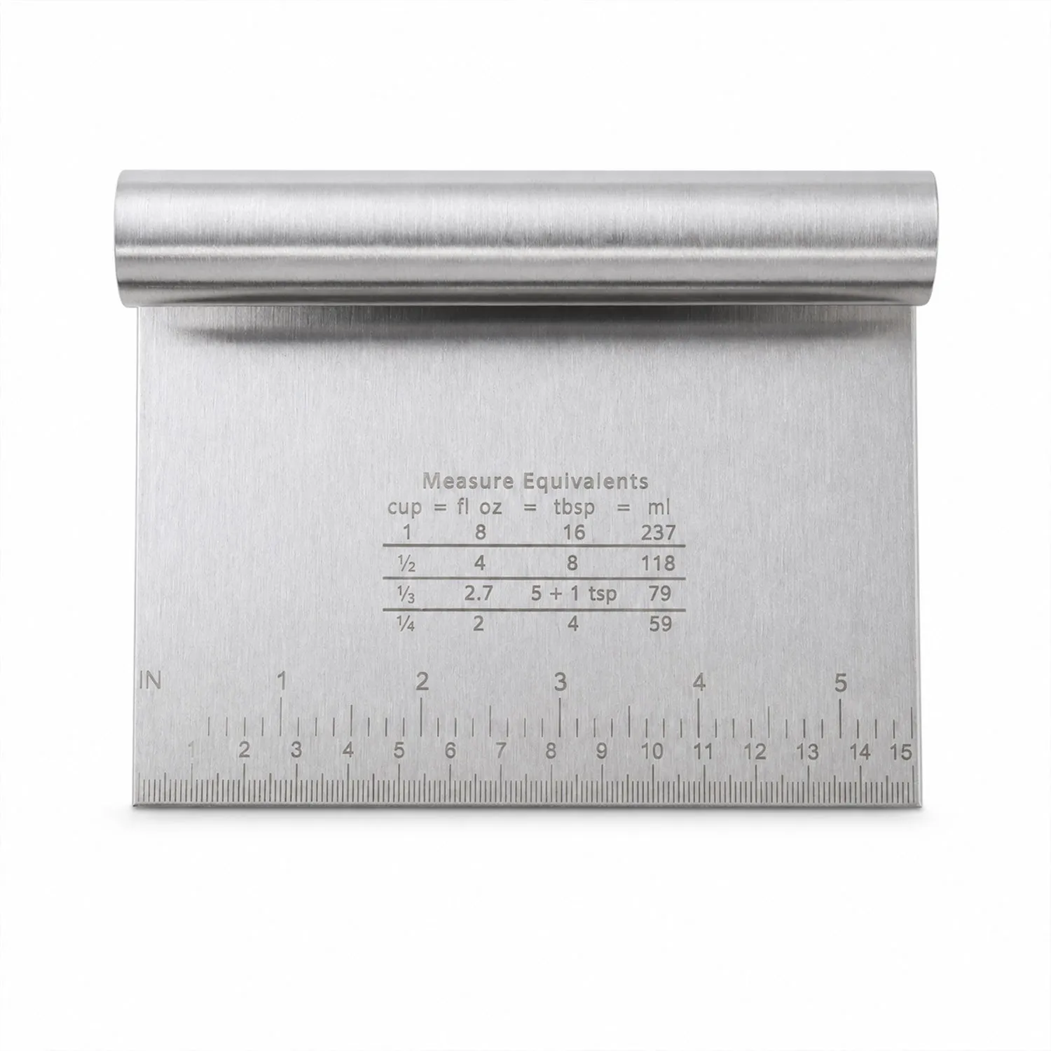 Small Stainless Steel Dough Scraper Cutter 15 x 12 Cm with Scale (1 Pc) - Detailed Feature View 4