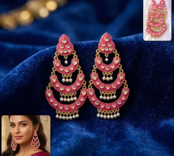 Black Layered Chandbali Earrings – Elegant Pearl Detailing for Festive Looks