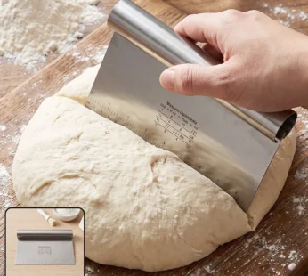 Big Stainless Steel Dough Scraper Cutter 22 x 12 Cm with Scale (1 Pc)
