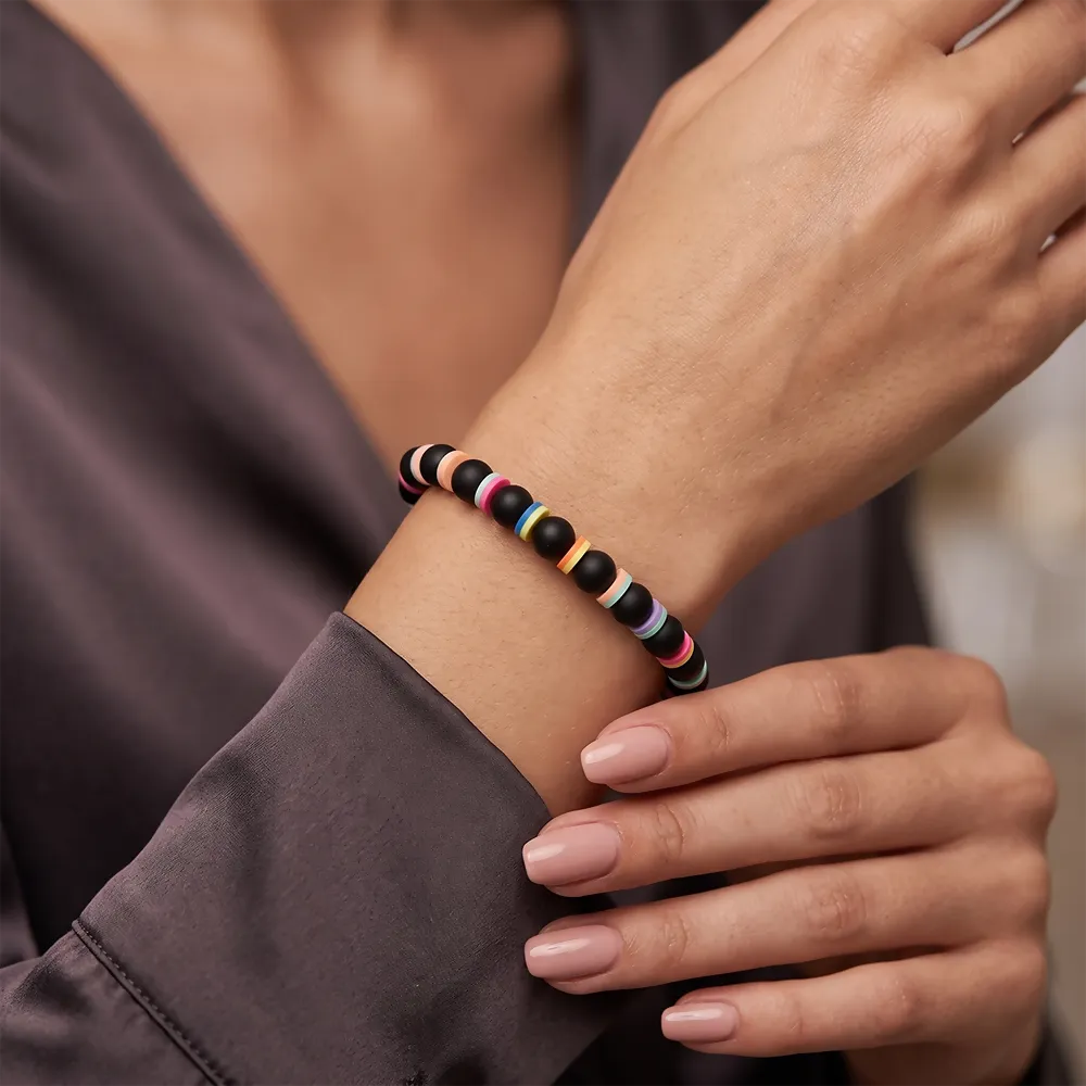 Premium Trendy Multicolor Beaded Bracelet for Women Stylish Stretch Fashion Jewelry - Buy Online at Alikart