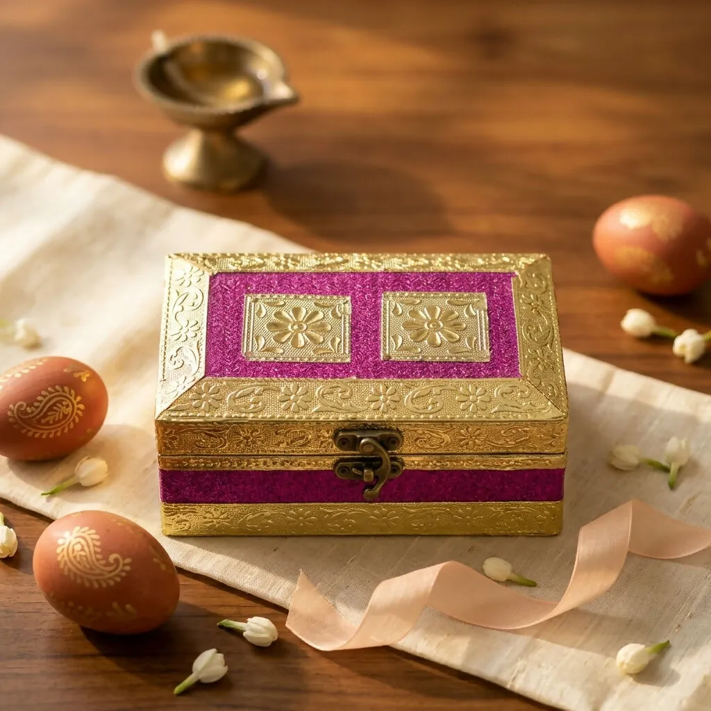 Premium Decorative Dry Fruit Box – Elegant Handcrafted Finishing in Compact Size - Buy Online at Alikart