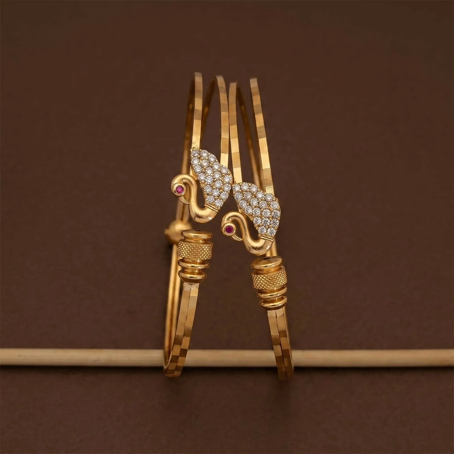 Premium Elegant Swan Crystal Bangles – Adjustable Gold Finish for Women - Buy Online at Alikart