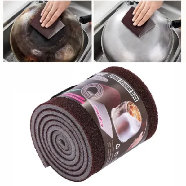 Emery Dishwashing Roll (9×100 cm) – Durable Scrubbing Sponge for Stubborn Stains & Cookware