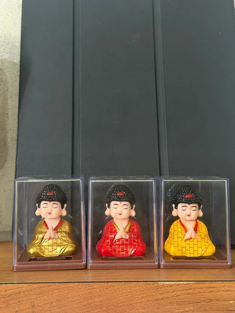 Solar Bobble Head Buddha Idol in Display Case for Car Dashboard & Home Decor (Color may vary 1 PC) - Detailed Feature View 6