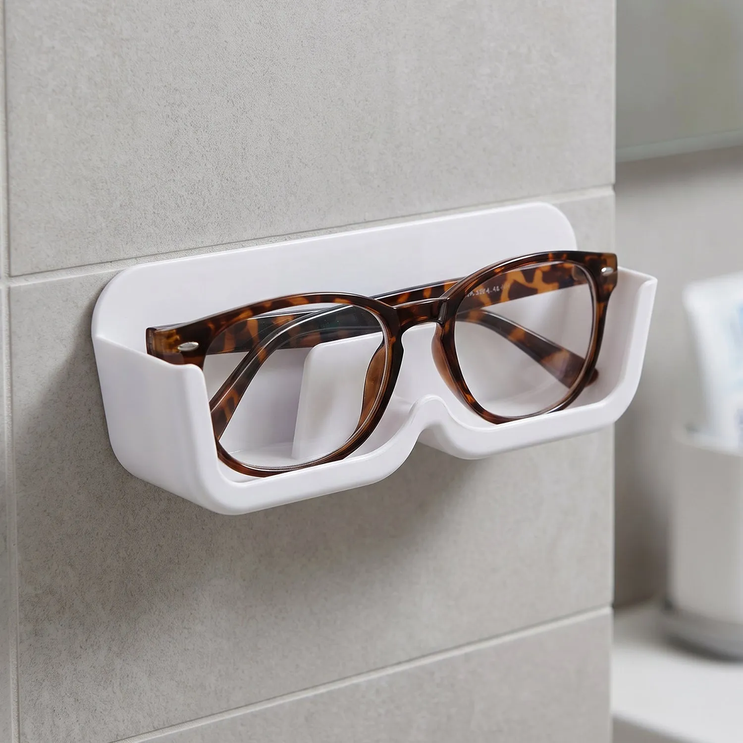 Plastic Sunglasses Holder Stand Wall Mounted Eyewear Rack Adhesive (1 Pc) - Detailed Feature View 6