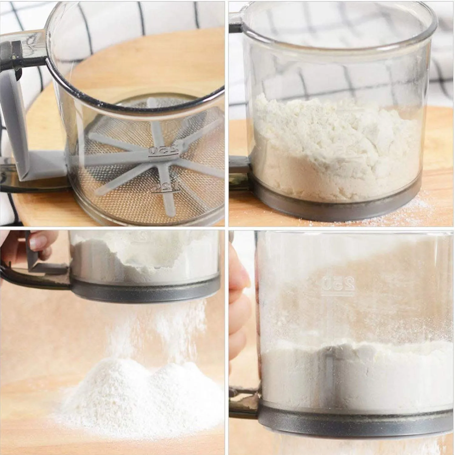 Plastic Flour Sieve Cup – Fine Mesh Filter with Handle for Baking - Detailed Feature View 4