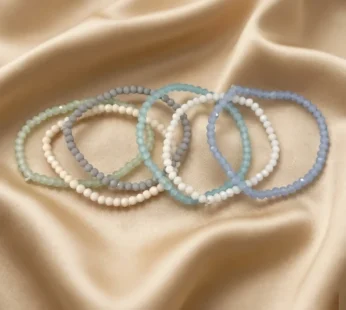 Pastel Matte Beaded Stretch Bracelet Set for Women Stackable Fashion Jewelry Style