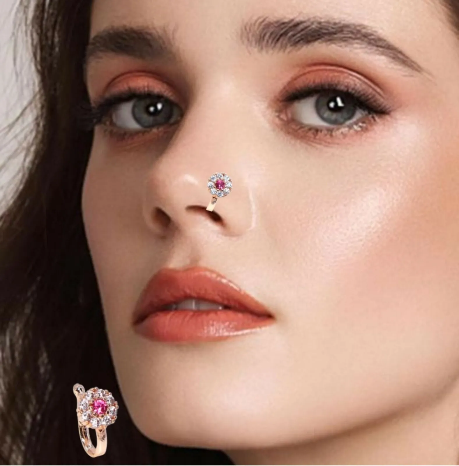 Premium Traditional Press Nath Clip Set – 4 Pcs Non-Piercing Nose Rings - Buy Online at Alikart