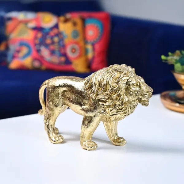 Golden Lion Decor Object – Regal Brilliance