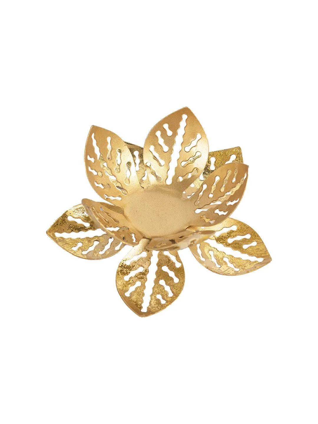 Golden Lotus Tea Light Holder - Detailed Feature View 3