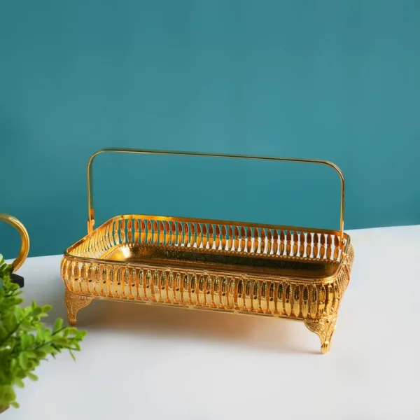 Golden Nordic Iron Basket With Handle