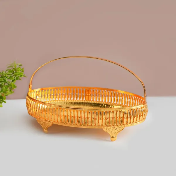 Golden Oval Nordic Basket With Handle
