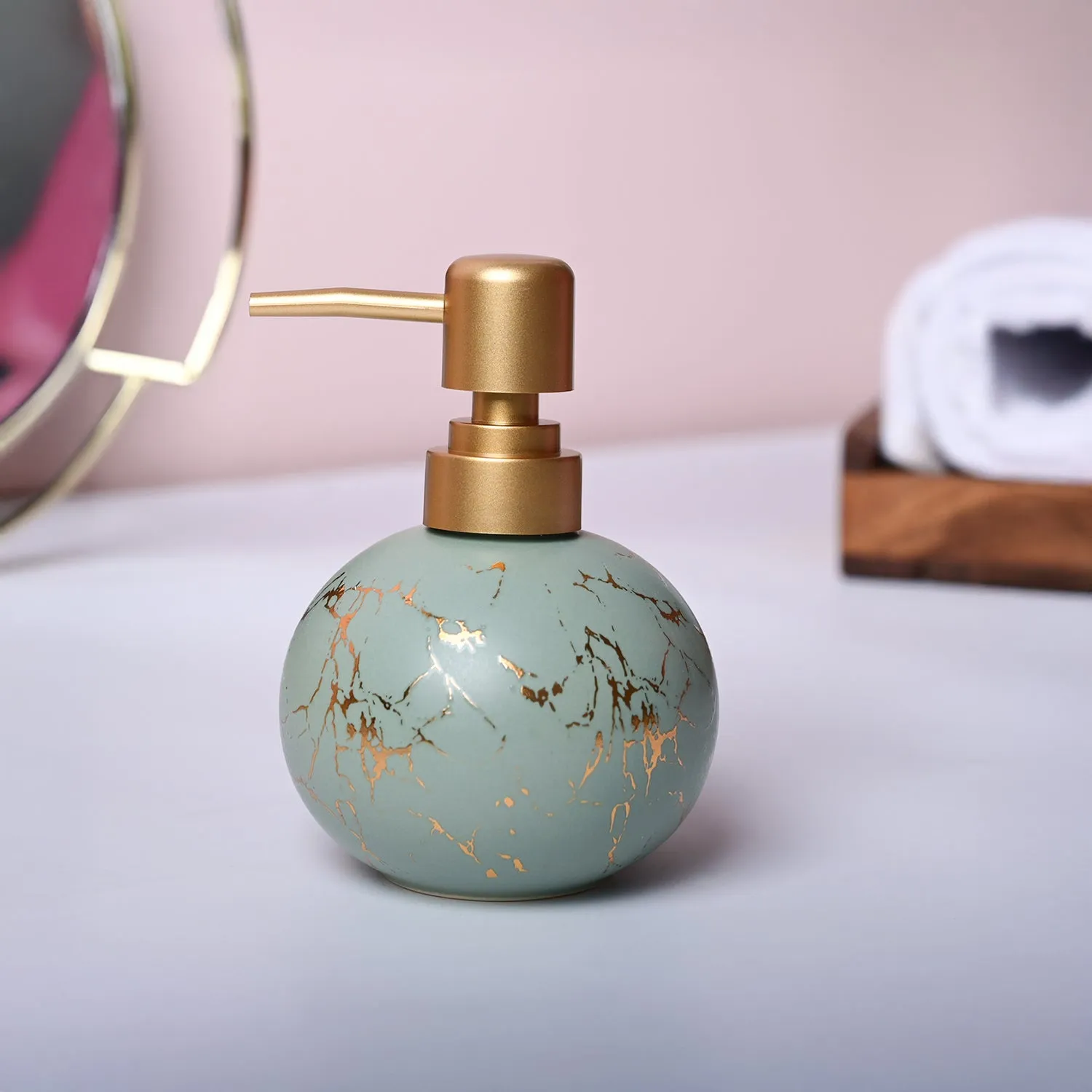 Premium Green Ceramic Soap Dispenser - Buy Online at Alikart