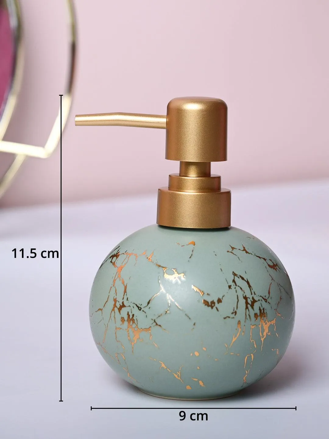 Green Ceramic Soap Dispenser - Detailed Feature View 5
