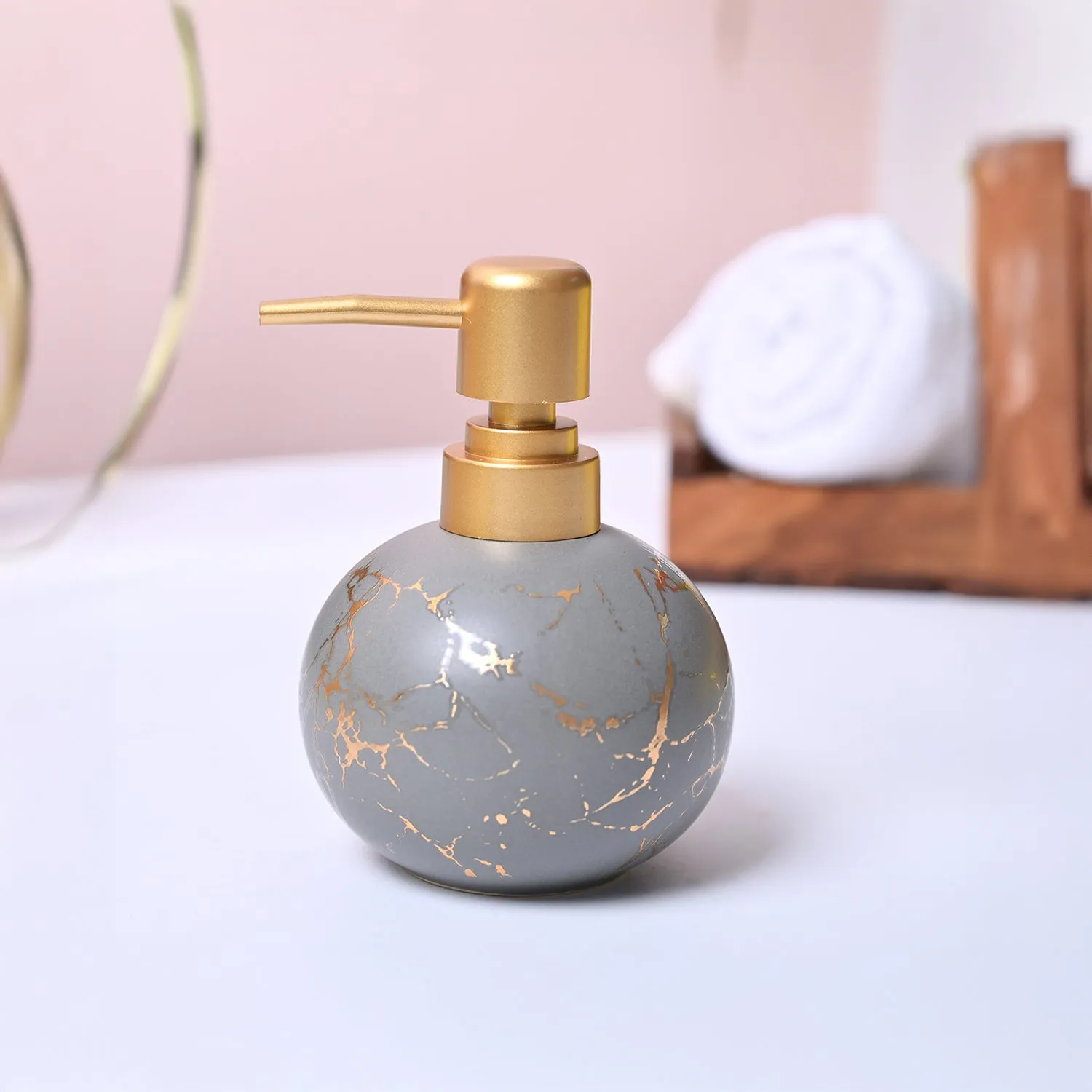 Premium Grey Ceramic Soap Dispenser - Buy Online at Alikart