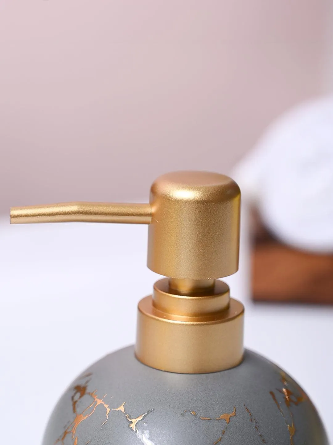 Grey Ceramic Soap Dispenser - Detailed Feature View 4