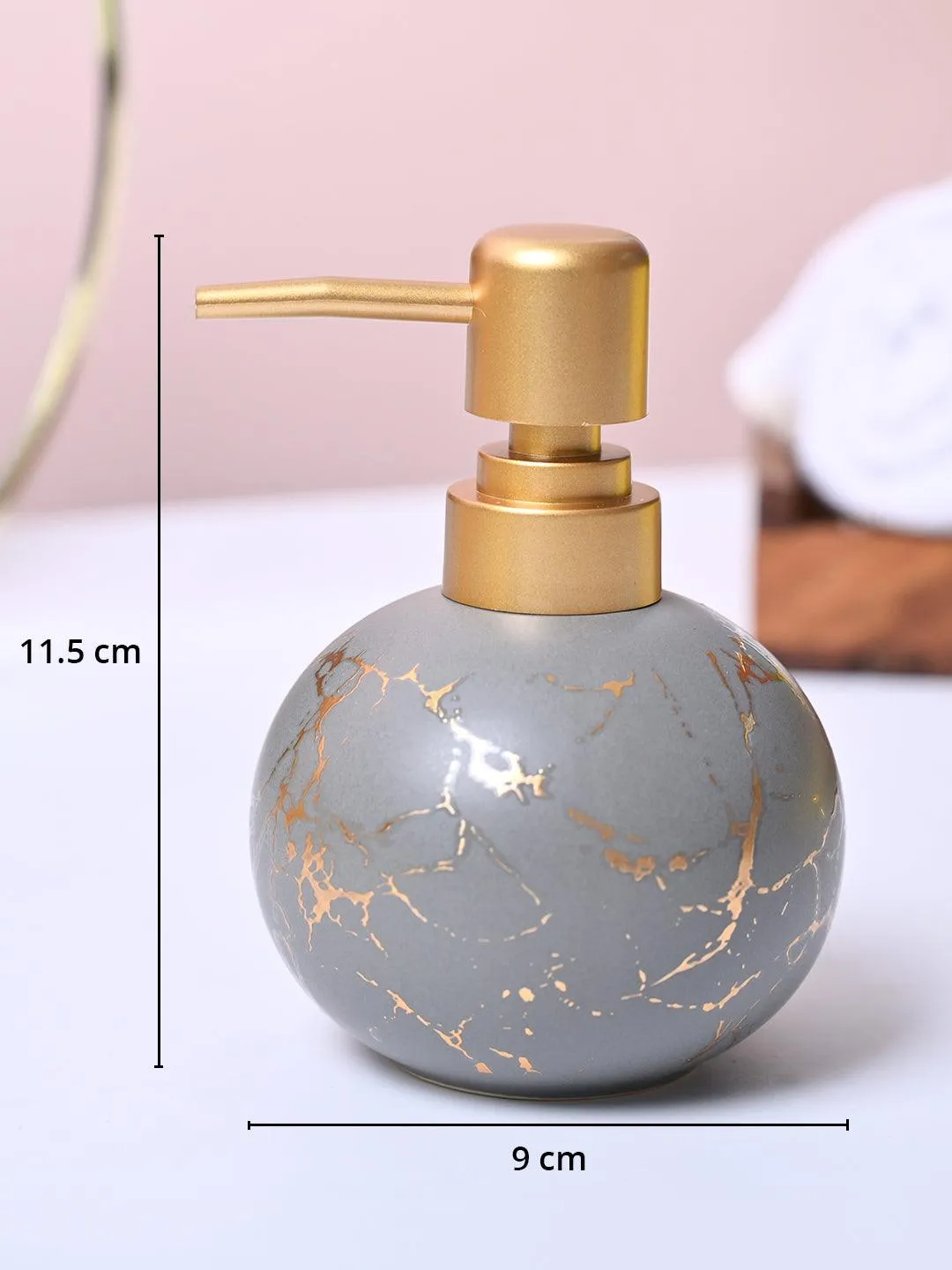 Grey Ceramic Soap Dispenser - Detailed Feature View 5