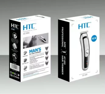 HTC Men’s Cordless Hair & Beard Trimmer – Precision Grooming Kit with Adjustable Comb Attachments, USB Cable, and Cleaning Accessories